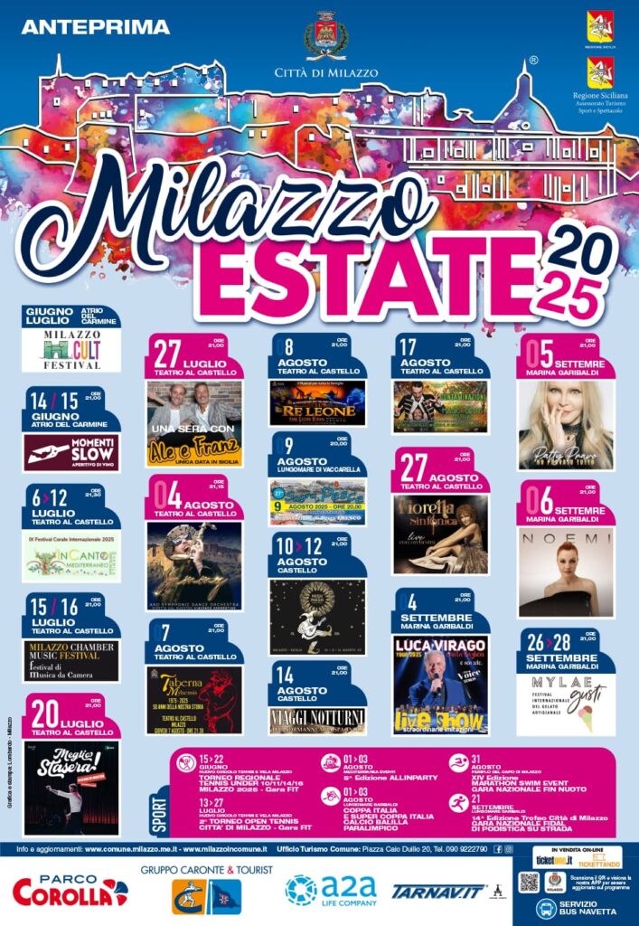 milazzo-estate-707x1024 Presentate le manifestazioni di "Milazzo estate 2025"