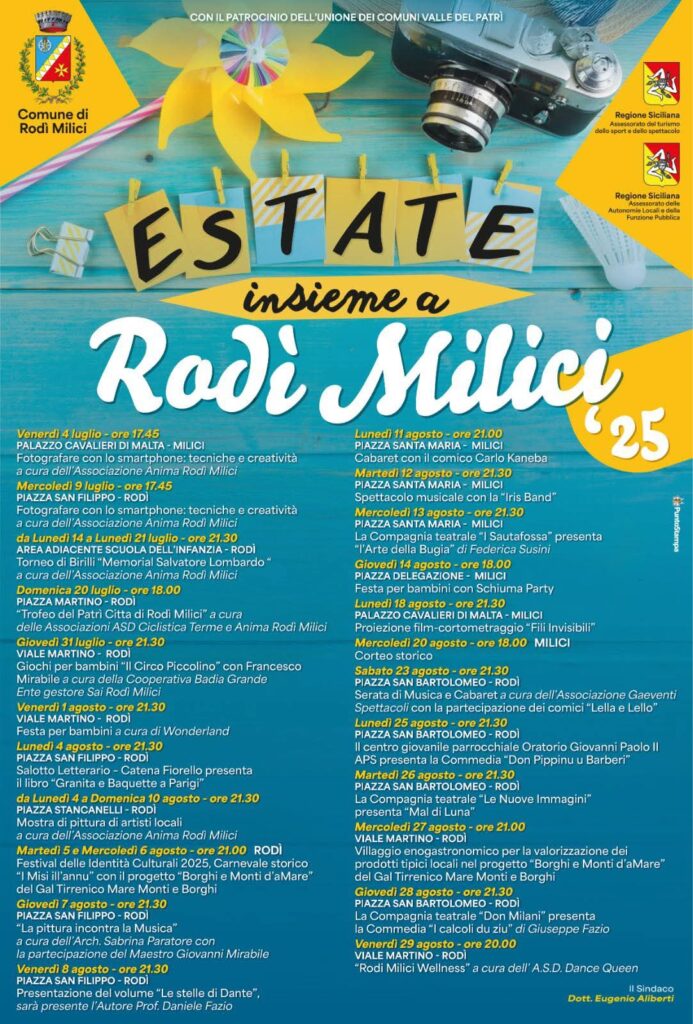 Estate-Rodi-693x1024 "Estate insieme a Rodì Milici '25": gli eventi in programma