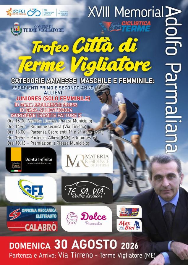 Trofeo-Citta-di-Terme-Vigliatore Terme Vigliatore, domenica 30 agosto stop al traffico sulla SP 90 per il Trofeo ciclistico