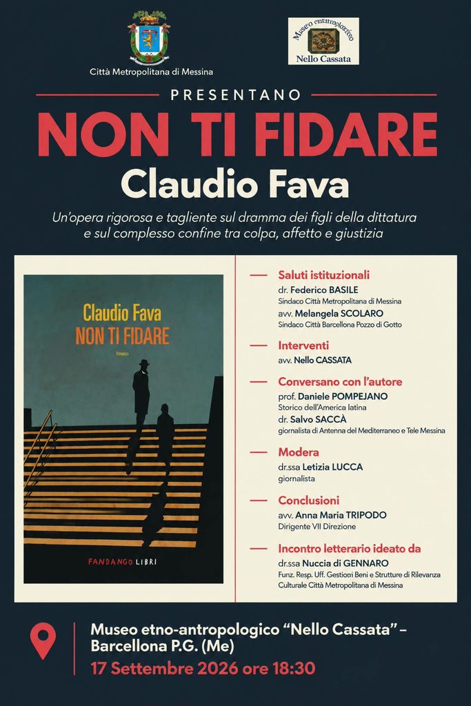 Non-ti-fidare-Claudio-Fava-Museo-Cassata-683x1024 La presentazione di "Non ti fidare" di Claudio Fava al Museo "Nello Cassata"